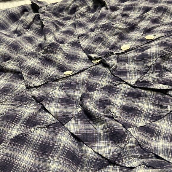 Vintage Tulip Plaid Pleated Button Up size Small - Picture 6 of 9